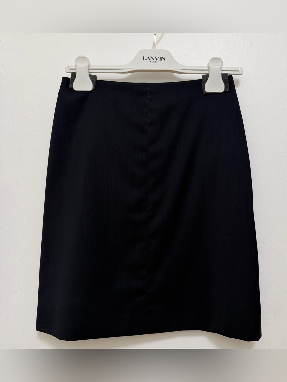Lanvin Navy Blue Wool A-Line Skirt - Never Worn